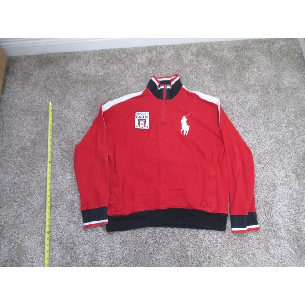 Polo Ralph Lauren Canada 1/4 zip rlpc 10 mens XL red